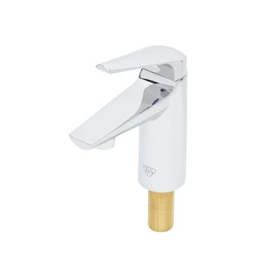 T&S BP-2704 Deck Mount Lavatory Faucet w/ 4 1/8" Spout & 0.5 gpm Spray Outlet - Single Hole, Polished Chrome, Stainless Steel