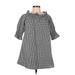 ASOS Casual Dress - Mini High Neck 3/4 sleeves: Black Checkered/Gingham Dresses - Women's Size 4