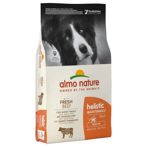 12kg Holistic: Adult Rind & Reis Medium Almo Nature Hundefutter Trocken - 1kg gratis!