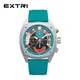 Extri Mens Watches Top Brand Grey Blue Quartz Watch Man Silicone Chronos Colorful Dress Summer