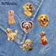 2023 New Golden Retriever Acrylic Lapel Pin Dog Lovers Epoxy Butterfly Clasp Pin Handmade Butterfly