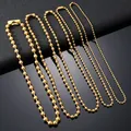 /8mm Edelstahl Kugel perlen Halsketten für Frauen Männer Gold/Silber Farbe Metall Perlenkette