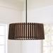Wade 4-Light Drum Bamboo Chandelier with Black Canopy - 20'' W