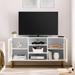 Rattan TV Stand White Sideboard TV Console Table for TVs up to 55" - 47.00" x 15.50" x 26.25"