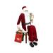 Huge 6 Foot Life-Size Decorative Plush Christmas Santa Claus Figure with Presents - Sitting or Standing