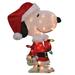 24" Lighted Santa Snoopy with String Lights Outdoor Christmas Yard Decoration