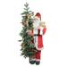 50" Musical Standing Santa Claus Figure with Lighted Christmas Tree and Teddy Bear