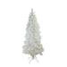 7.5' Pre-Lit Slim Flocked Pine Artificial Christmas Tree Warm White LED Lights