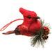 6.25" Burlap and Plaid Cardinal on Pine Sprig Christmas Ornament