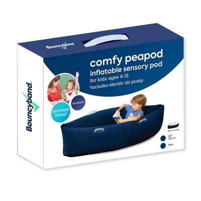 Bouncyband Comfy Hugging Peapod Sensory Pod, 60", Ages 6-12 Up to 3-5'1" Tall, Blue