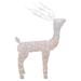 48-Inch Lighted White Mesh Buck Outdoor Christmas Decoration - Clear Lights - 48"