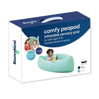 Bouncyband Comfy Hugging Peapod Sensory Pod, 60", Ages 6-12 Up to 3-5'1" Tall, Green