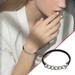 Chain Leather Band Electroplating Alloy Hair Rope Hair Ring Bracelet Head Rope Bracelet Hair Band Black Elastic Women s Hair Band Bracelet