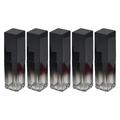 5Pcs Chic Square UV Black Gradient Color Appearance Design Lip Gloss Tube