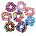 metallic rainbow hair ties 24pcs Metallic Rainbow Cloth Hair Ties Gilding Two-colour Hair Bands Color Hair Rope Ponytail Holders Hair Accessories for Women Girls