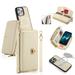 ELEHOLD Wallet Phone Bag with Case for iPhone 7/8/SE 2022 & 2020 Large Capacity Multi-Functional Case with Card Holders Zipper Purse Wriststrap Crossbody Shoulder Strap Handbag for Women Girls beige