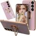 Compatible Samsung Galaxy S23 5G Phone Case Purple with Stand Camera Screen Protection Soft Silicone TPU Slim Case for Samsung S23 Case Women Girls Protective Cover for Galaxy S23 Ring Case