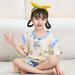 Sanrio Kawaii Hello Kitty Kuromi Pochacco Cute Summer Kids Pajamas Girls Short Sleeve Cotton Cartoon Pajama Sets Homewear Gift