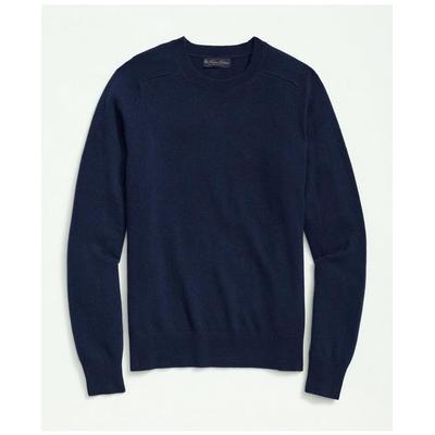 Brooks Brothers Men's 3-Ply Cashmere Crewneck Saddle Shoulder Sweater | British Blue | Size XS
