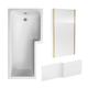 Nuie 1700 Sq Bath, Panel & B/Brass Screen Rh