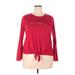 LC Lauren Conrad Pullover Sweater: Red Color Block Tops - Women's Size 2X-Large