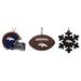 The Memory Company Denver Broncos Three-Pack Helmet, Football & Snowflake Ornament Set