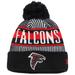 Youth New Era Black Atlanta Falcons Striped Cuffed Knit Hat with Pom