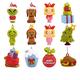 Hallmark Dr. Seuss's How The Grinch Stole Christmas! Miniatur-Countdown-Kalender, Papierbaum mit 3,8 cm Mini-Ornamenten, bruchsicher, 13 Stück