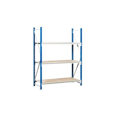 PROREGAL Weitspannregal MAXIMUS | Grundregal | HxBxT 250x150x100cm | 5 Ebenen | Spanplatten-Fachboden | Fachlast 475kg | Lichtblau/Lichtgrau Image