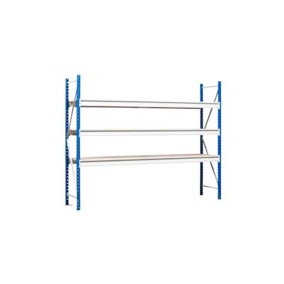 PROREGAL Weitspannregal MAXIMUS Pro | Grundregal | HxBxT 450x250x50cm | 4 Ebenen | Spanplatten-Fachboden | Fachlast 530kg | Lichtblau/Lichtgrau Image