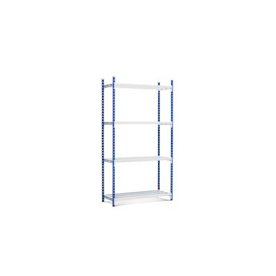 PROREGAL Fachbodenregal MAXIMUS Pro | Grundregal | HxBxT 200x100x100cm | 4 Ebenen | offener Fachboden | Fachlast 303kg | Lichtblau/Lichtgrau Image