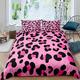 Leopard Print Bedding Duvet Cover Set Super King For Kid Teen Adult Cheetah Leopard Decotive 3 Piece Comforter Cover Set And 2 Pillow Sham Africa Animal Theme Pink Black