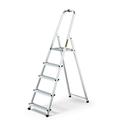 Drabest Aluminum 5-Step Household Ladder 125 KG Capacity - Step Ladder with Safety Rail & Work Ladder Platform – Ladders Multi Purpose – Step Ladders 5 Step – 45 x 168 x 12 cm