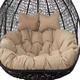 2 Seater Egg Chair Swing Cushion Outdoor, 2 Person Hanging Egg Chair Cushion, Double Hanging Basket Chair Cushion, Hanging Hammock Chair Cushion Replacement (Only Cush(Size:130X110CM,Color:Khaki)