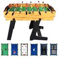 RoamReady 4ft 10-in-1 Combo Game Table Set, Multi Game Table W/Foosball, Hockey, Pool, Shuffleboard, Ping Pong, Chess, Checkers, Bowling, Backgammon and Poker for Game Room, Home， Arcade, Bars, Party
