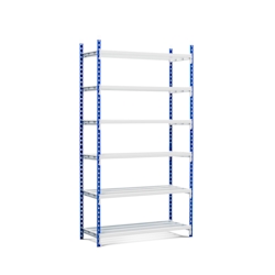 PROREGAL Fachbodenregal MAXIMUS Pro | Grundregal | HxBxT 200x150x50cm | 7 Ebenen | offener Fachboden | Fachlast 236kg | Lichtblau/Lichtgrau Image