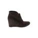 Clarks Ankle Boots: Brown Print Shoes - Women's Size 6 1/2 - Round Toe