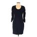 Sundry Casual Dress - Sheath Scoop Neck 3/4 sleeves: Black Print Dresses - Women's Size Medium
