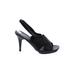 Donald J Pliner Heels: Slingback Stilleto Cocktail Black Solid Shoes - Women's Size 8 1/2 - Open Toe