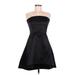 Rachel Zoe Casual Dress - Party Strapless Sleeveless: Black Print Dresses - Women's Size 8