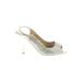 Nine West Heels: Pumps Stilleto Cocktail Party Gold Shoes - Women's Size 9 - Peep Toe