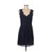 Joie Cocktail Dress: Blue Damask Dresses - Women's Size Medium