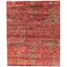 Brown/Red 72 x 48 x 0.5 in Area Rug - Tufenkian Edo Abstract Hand-Knotted Silk Area Rug in Red/Taupe Silk | 72 H x 48 W x 0.5 D in | Wayfair