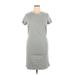 Old Navy Casual Dress - Mini High Neck Short sleeves: Gray Solid Dresses - Women's Size X-Large