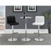 Latitude Run® Set Of 2 Leatherette Adjustable Bar Stools In Black Upholstered/Leather/Metal/Faux leather in White | Wayfair