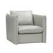 Accent Chair - Latitude Run® Reno 36 Inch Modern Swivel Accent Chair, Pillow Top Cushions Leather Genuine Leather in Gray | Wayfair