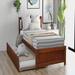 Red Barrel Studio® Twin Bed, Platform Bed, Wood Bed Frame w/ Trundle Wood in Brown | 37.5 H x 41.7 W x 79.5 D in | Wayfair