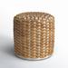 Birch Lane™ Sarrono 18" Wide Round Pouf Ottoman Cotton/Wool/Jute in Brown/White | 18 H x 18 W x 18 D in | Wayfair 0B9AB738285B4906B62E197F0B29F6F2