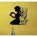 Winston Porter Angel Girl Personalized Wall Art Decor, Customized Child Room Decoration, New Baby Gift in Black | 45 H x 43 W x 0.5 D in | Wayfair