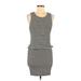 Bar III Casual Dress - Bodycon Scoop Neck Sleeveless: Black Print Dresses - Women's Size Medium